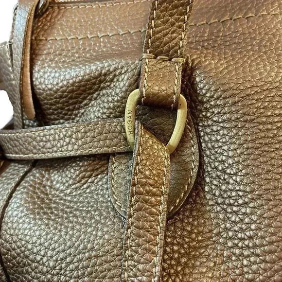 Hogan Bronze Pebbled Leather Tote - Picture 5 of 15